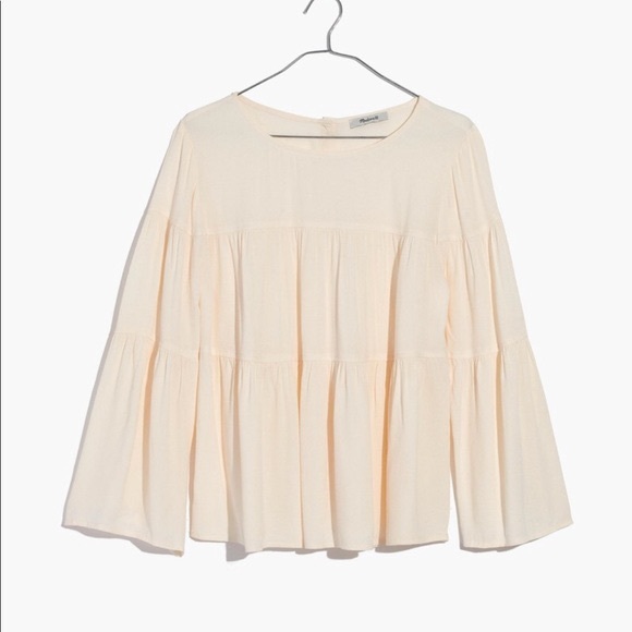 Madewell cream tiered blouse - Picture 2 of 4